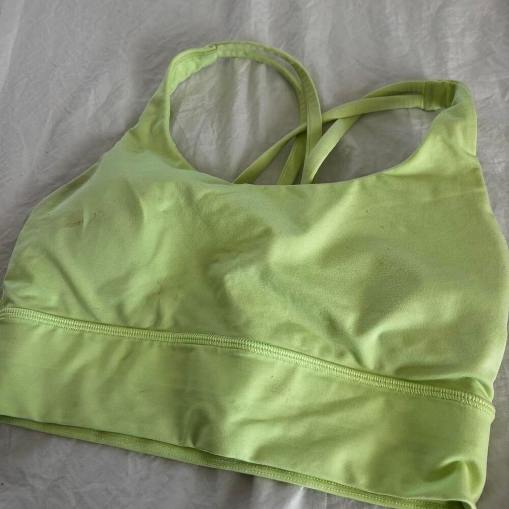 LULULEMON Women's Green Yellow Athletic Sz 6 Activewear Energy Sports Bra